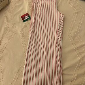 Women's Red and White Striped Pajama Pants
